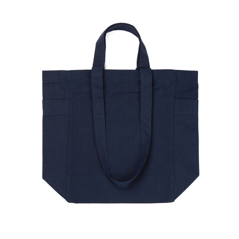 VINGA Hilo AWARE™ Tasche mit Reißverschluss aus rec. Canvas navy blau bedrucken, Art.-Nr. V7620525