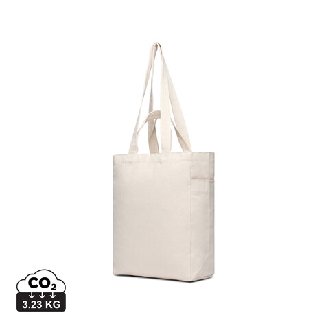 VINGA Hilo AWARE™ Tasche mit Reißverschluss aus rec. Canvas off white bedrucken, Art.-Nr. V7620513
