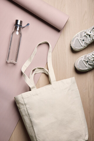 VINGA Hilo AWARE™ Tasche mit Reißverschluss aus rec. Canvas off white bedrucken, Art.-Nr. V7620513