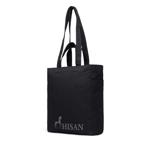 VINGA Hilo AWARE™ Tasche mit Reißverschluss aus rec. Canvas schwarz bedrucken, Art.-Nr. V7620501