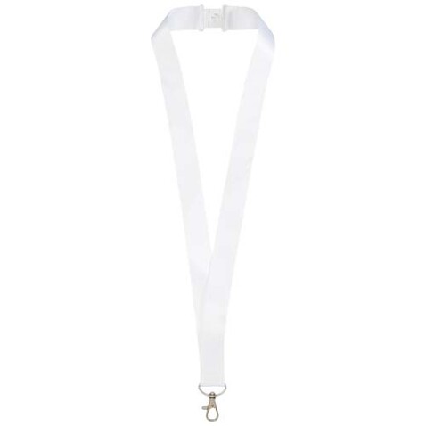 Addie Sublimation Lanyard mit Sicherheitsverschluss aus recyceltem PET Kunststoff, weiss, weiss, 15mm bedrucken, Art.-Nr. 1PL0890F