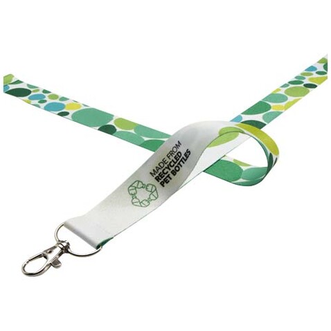 Addie Sublimation Lanyard mit Sicherheitsverschluss aus recyceltem PET Kunststoff, weiss, weiss, 15mm bedrucken, Art.-Nr. 1PL0890F