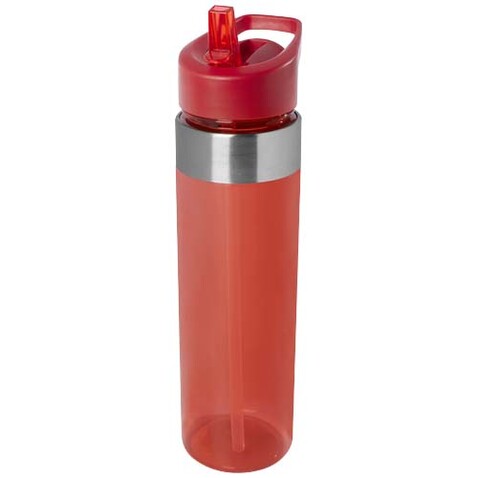 Dylan 650 ml Tritan Flasche mit Ausgussdeckel, rot bedrucken, Art.-Nr. 10082421