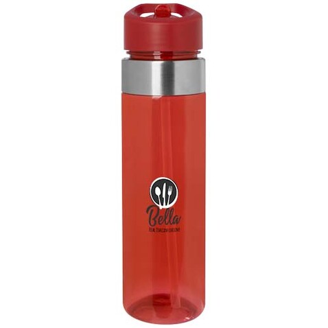 Dylan 650 ml Tritan Flasche mit Ausgussdeckel, rot bedrucken, Art.-Nr. 10082421