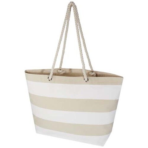 Florida 270 g/m² Strandtragetasche aus recyceltem GRS-Material, natur, weiss bedrucken, Art.-Nr. 12074401