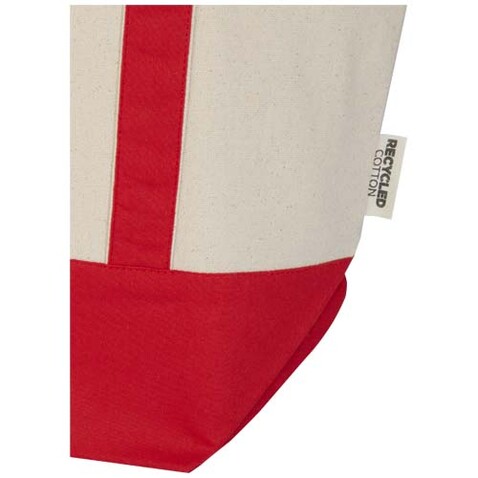 Sam 320 g/m² Tragetasche aus GRS recycelter Baumwolle, rot, natur bedrucken, Art.-Nr. 12074921