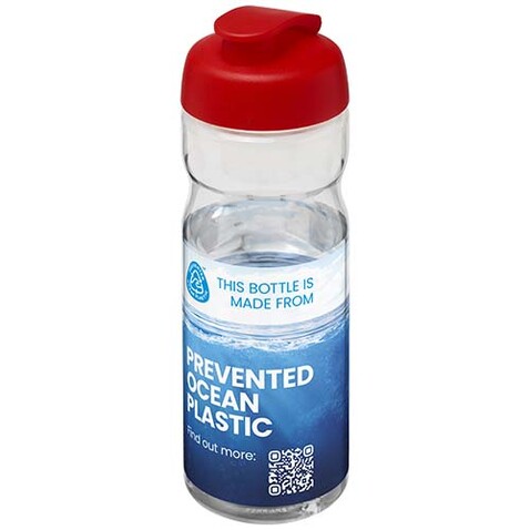 H2O Active® Eco Base 650 ml Sportflasche mit Klappdeckel, transparent, rot bedrucken, Art.-Nr. 21009794 H2O Active® Eco Base 650 ml Sportflasche mit Klappdeckel, transparent, rot bedrucken, Art.-Nr. 21009794