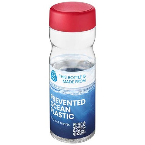 H2O Active® Eco Base 650 ml Sportflasche mit Drehdeckel, transparent, rot bedrucken, Art.-Nr. 21043594 H2O Active® Eco Base 650 ml Sportflasche mit Drehdeckel, transparent, rot bedrucken, Art.-Nr. 21043594