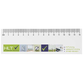 Sticky-Mate® Haftnotizen mit gedrucktem 15 cm Lineal aus recyceltem Material, weiss bedrucken, Art.-Nr. 21261011