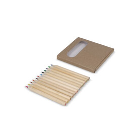 12 Buntstifte in Kraftbox - Natur bedrucken, Art.-Nr. LT91572-N0094