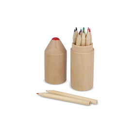 Hochwertiges Buntstiftset aus Holz - Natur bedrucken, Art.-Nr. LT91574-N0094