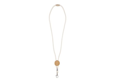 Baumwollkordel Lanyard - Natur bedrucken, Art.-Nr. LT95310-N0094