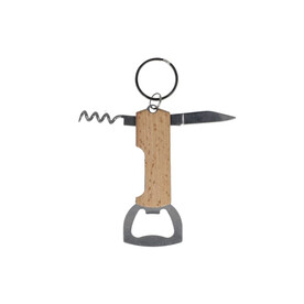 Bambus Wein &amp;amp; Flaschenöffner Schlüsselanhänger - Natur bedrucken, Art.-Nr. LT99705-N0094