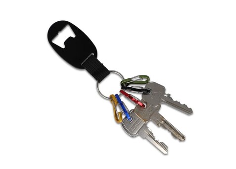 Bottle Opener keychain - Schwarz bedrucken, Art.-Nr. LT99706-N0002