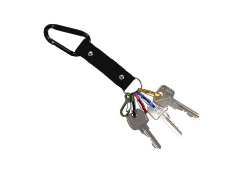 Karibiner Schlüsselanhänger - Schwarz bedrucken, Art.-Nr. LT99707-N0002