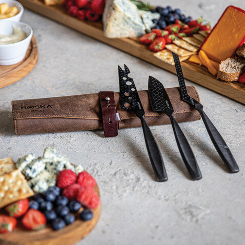 BOSKA Käsemesserset Monaco+ Black schwarz bedrucken, Art.-Nr. RB307089