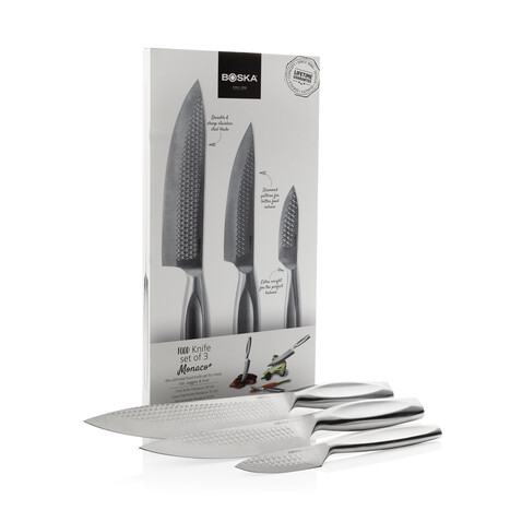 BOSKA Küchenmesser Monaco+, 3er-Set Stahl bedrucken, Art.-Nr. RB307132