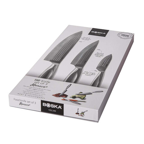 BOSKA Küchenmesser Monaco+, 3er-Set Stahl bedrucken, Art.-Nr. RB307132