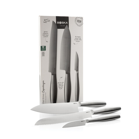 BOSKA Küchenmesser Copenhagen, 3er-Set Stahl bedrucken, Art.-Nr. RB357686