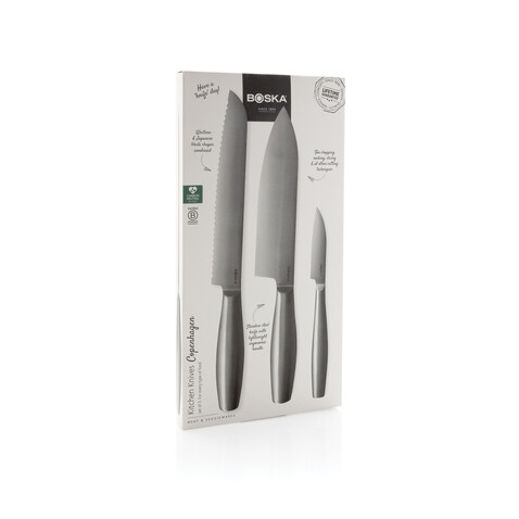 BOSKA Küchenmesser Copenhagen, 3er-Set Stahl bedrucken, Art.-Nr. RB357686