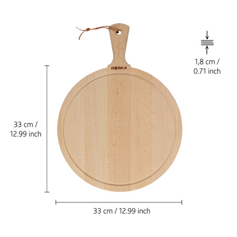 BOSKA Servierbrett Round Amigo L braun bedrucken, Art.-Nr. RB358122