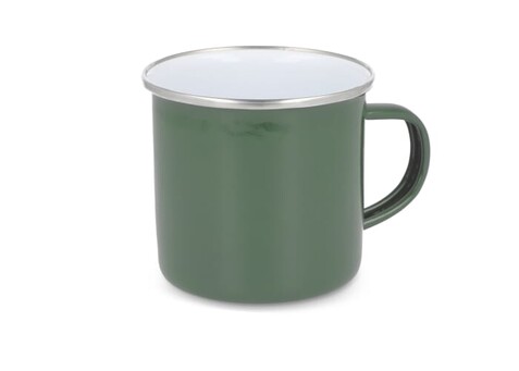 Emalie Becher 350ml - Olivgrün bedrucken, Art.-Nr. LT51110-N0043
