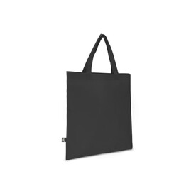 R-PET Tragetasche aus Non Woven mit kurzen Griffen 38 x 42cm 75g/m² - Grau bedrucken, Art.-Nr. LT91327-N0061