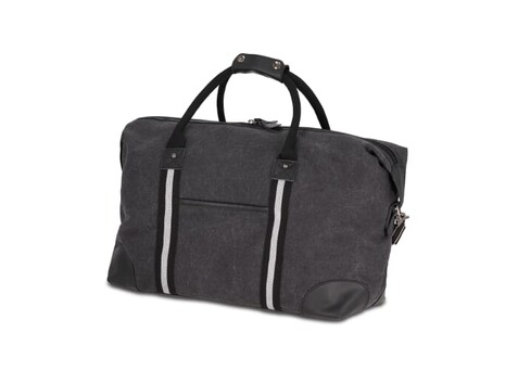 Weekender-Tasche aus recyceltem Baumwoll-Canvas Harper - Dunkelgrau bedrucken, Art.-Nr. LT95299-N0060