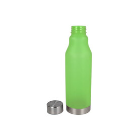 R-PET Flasche gefrostet 600ml - Ecru / Hellgrün bedrucken, Art.-Nr. LT98824-N5432