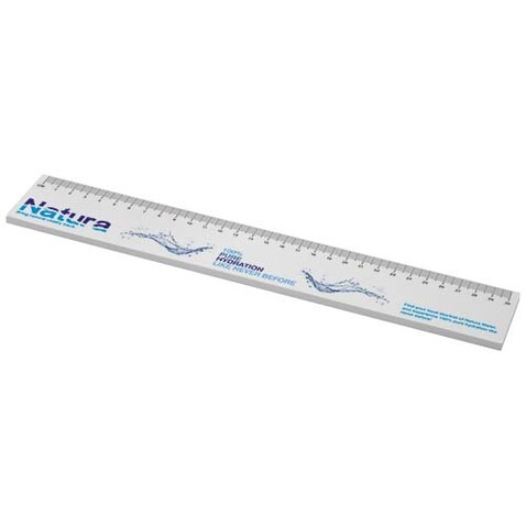 Sticky-Mate® Haftnotizen mit gedrucktem 30 cm Lineal aus recyceltem Material, weiss bedrucken, Art.-Nr. 21301011