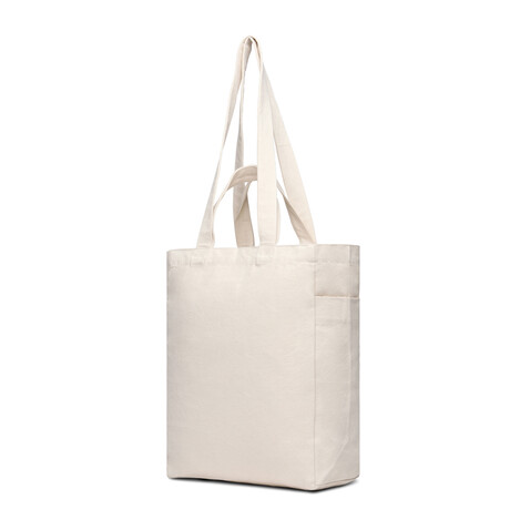 VINGA Hilo AWARE™ Tasche mit Reißverschluss aus rec. Canvas off white bedrucken, Art.-Nr. V7620513