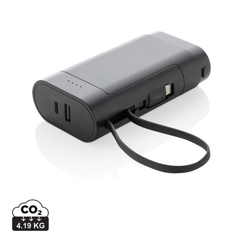 CycleCell 10.000mah Powerbank mit herausnehmbarer Batterie schwarz bedrucken, Art.-Nr. P322.5401