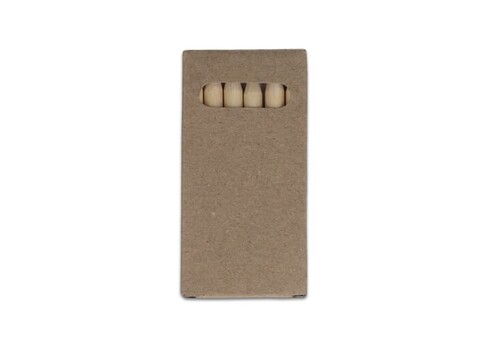 6 Buntstifte in Kraftbox - Natur bedrucken, Art.-Nr. LT91581-N0094