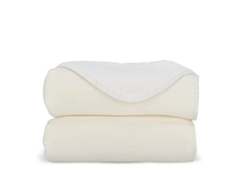 sherpa fleece blanket 130x170 cm - Weiss bedrucken, Art.-Nr. LT90104-N0001