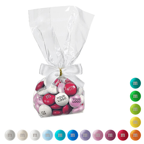Personalisierte M&amp;M&#039;S® Tüte m. Schleife, 40 g bedrucken, Art.-Nr. 110734020