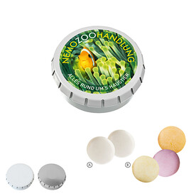 SUPER-MINI-Drück-m-Dose m. mentos bedrucken, Art.-Nr. 110761003