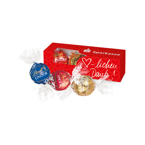 LINDT LINDOR PRÄSENT, 3ER bedrucken, Art.-Nr. 91004