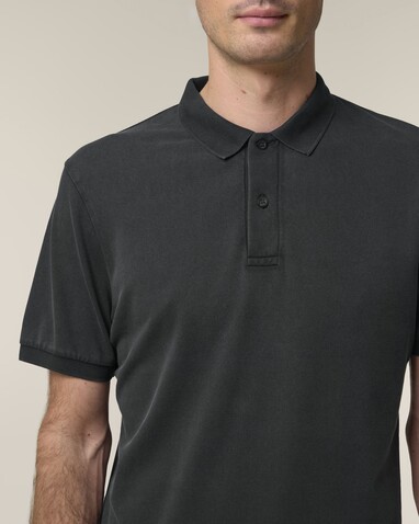 Coaster Vintage - Das Garment-Dyed Unisex-Polo - G. Dyed Black Rock - XXL bedrucken, Art.-Nr. STPU252C1402X