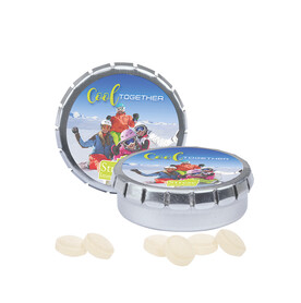 Quick Box, silber, Mini Bonbons Japanische Minze bedrucken, Art.-Nr. 1012.00030
