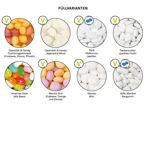 Klappdose, weiß, American Style Jelly Beans bedrucken, Art.-Nr. 1015.00062 Klappdose, weiß, American Style Jelly Beans bedrucken, Art.-Nr. 1015.00062