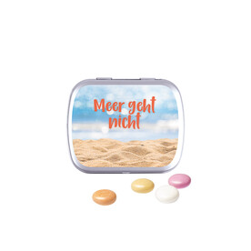 Klappdose, silber-blank, Mentos Kaudragee Fruit bedrucken, Art.-Nr. 1015.00012