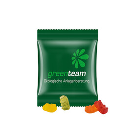 Minitüte,12 g, kompostierbare Folie weiß, Trolli Vegane Gummibärchen, 14% Fruchtsaft bedrucken, Art.-Nr. 1021.00205