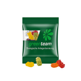 Minitüte,12 g, kompostierbare Folie transparent, Trolli Vegane Gummibärchen, 14% Fruchtsaft bedrucken, Art.-Nr. 1021.00263