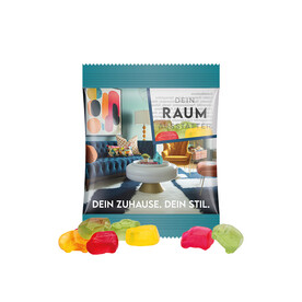 Minitüte,10 g, Folie transparent, Trolli Fruchtgummi Auto-Mischung bedrucken, Art.-Nr. 1021.00384