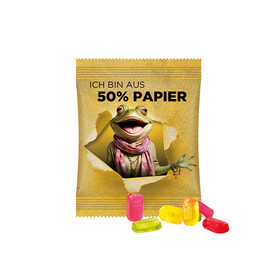 Minitüte, 10 g, Papierfolie weiß, Trolli Fruchtgummi Handy bedrucken, Art.-Nr. 1021.00430