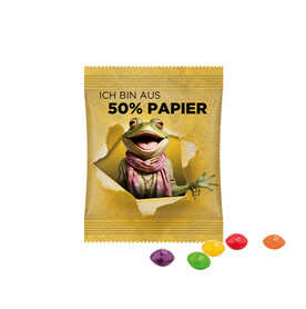 Minitüte,10 g, Folie mit ca. 50% Papieranteil, weiß, Skittles Fruits Kaubonbons bedrucken, Art.-Nr. 1021.00445