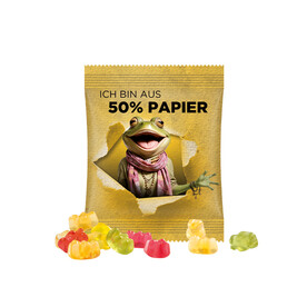 Minitüte, 15 g, Papierfolie weiß, Trolli Premium Bärchen bedrucken, Art.-Nr. 1021.00449