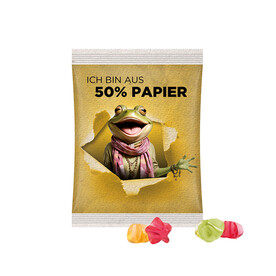 Maxitüte, Folie mit ca. 50% Papieranteil, weiß, Trolli Fruchtgummi Sterne bedrucken, Art.-Nr. 1024.00059