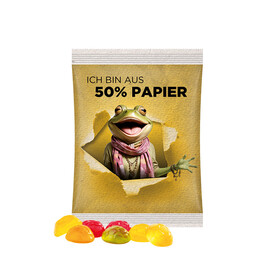 Maxitüte, Folie weiß mit ca. 50% Papieranteil, Trolli Fruchtgummi Fußbälle bedrucken, Art.-Nr. 1024.00068