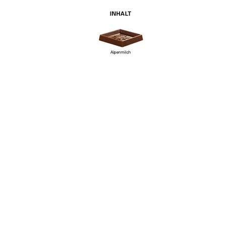 Quadrat Täfelchen in Pergaminpapier, Alpenvollmilch bedrucken, Art.-Nr. 1056.00002